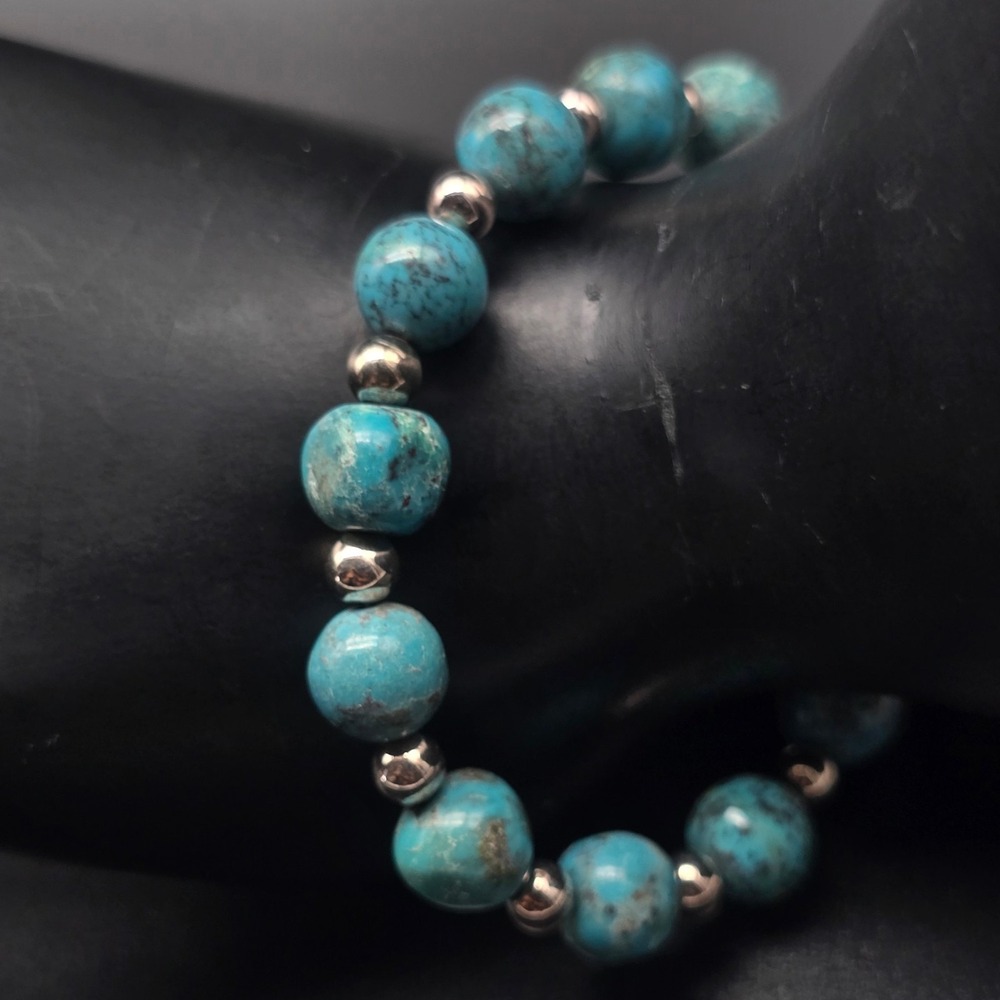 Carolyn Pollack Relios Turquoise Bracelet Sterling SIlver Beaded Southwest #2